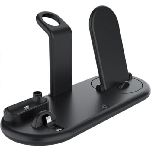 7 in 1 Wireless 10W Charging Station Type-C Mobile Phone Holder Night Light for Apple Pencil for Apple Watch for AirPro