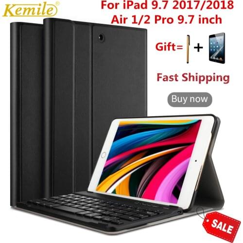 Case For iPad 9.7 2018 Bluetooth Keyboard removable Keyboard For iPad 2017 Pro 9.7 Air 1/2 Keyboard A1893 A1954 A1822 A1823