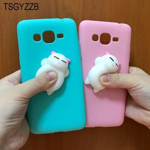 Case For Samsung Galaxy J2 Prime Cover G532F 3D Cute Cartoon Squishy Cat Silicone Cases For Samsung Galaxy Grand Prime Capa G530