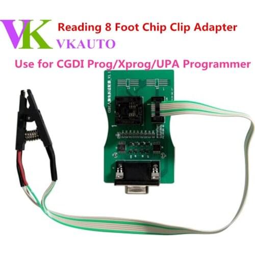 Reading 8 Foot Chip Free Clip Adapter with CGDI Prog and XPROG and UPA USB ECU Programmer