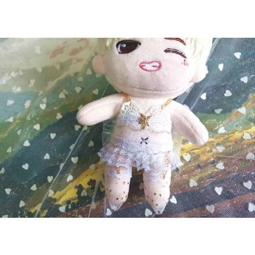 Cosmile For 20cm Plush Doll Toy Sexy Cat White Lace Outfit Idol Star Dress Up Clothes Suit Costume Cosplay Props Cute Lovely