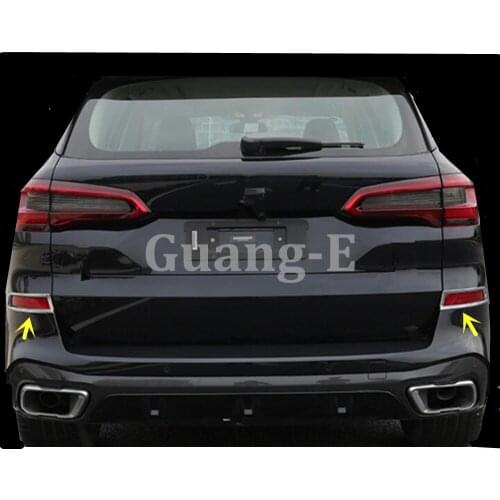 For BMW X5 XDrive G05 2019 2020 Car Body Detector ABS Chrome Trim Back Tail Rear Fog Light Lamp Frame Stick Parts 2pcs