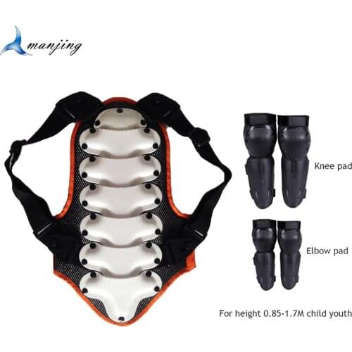 4-16 Years Children Youth Motorcycle Back Spine Protect Vest Armor Kids Downhill Scooter Back Protective gear Boys Girls