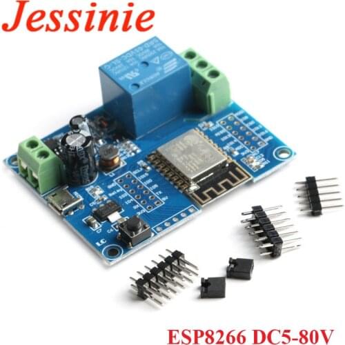 ESP8266 Wireless WIFI Relay Controller Module Single-channel Relay Module ESP 12F Development Board for IOT Smart Home DC5V-80V