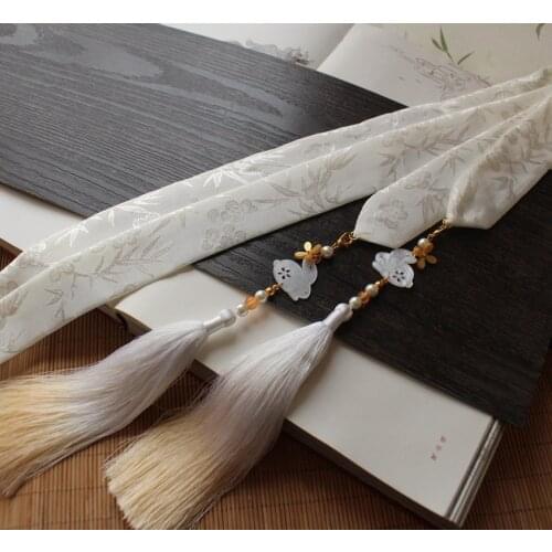 Mang species gradient tassel Hanfu hair band antique bunny hair band fairy ribbon hair accessories hair accessories