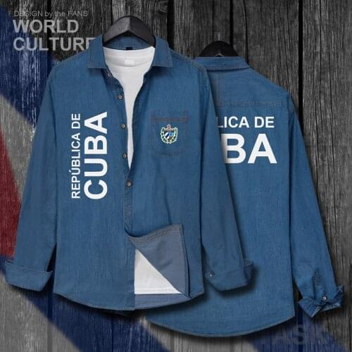 Cuba Cuban CU CUB Jacket Men Clothes Spring Autumn Cotton Long Sleeve Cowboy Coat Fashion Turn-down Collar Jeans Shirt Tops 20