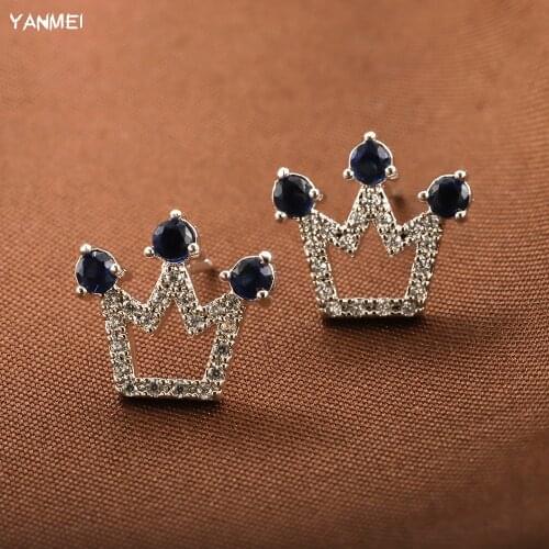 Small Crown Earrings Cute Girl Earrings Little Princess Exquisite Hollow Aristocratic Earrings for Women Daughter Christmas Gift