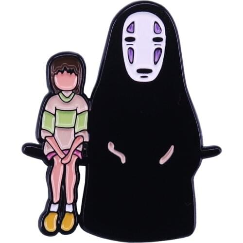 Cute Cartoon Anime Spirited Away No Face Man Brooch and Enamel Pins Fashion Jewelry Gifts Anime Movie Novel Lapel Pins Badges