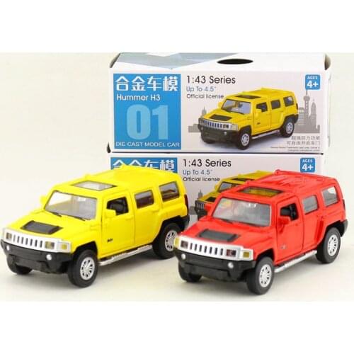 Box gift model,High simulation 1:43 alloy pull back Hummer H3 model cars,Original packaging,selling toys,free shipping