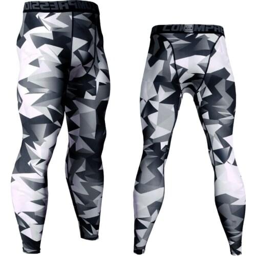 Mens Tight-Fit Athletic Pants Pants Ultra-stretch Quick-Dry Leggings Camouflage Running Fitness Pants