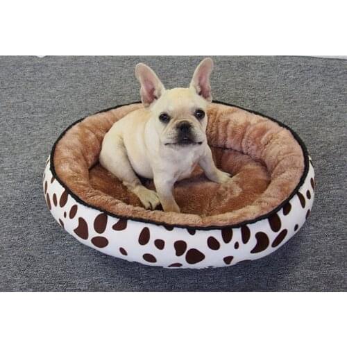 Soft plushed pet bed Dual side use Simple fashion sleep cushion Cat bed mat Round cushion pad Four season use