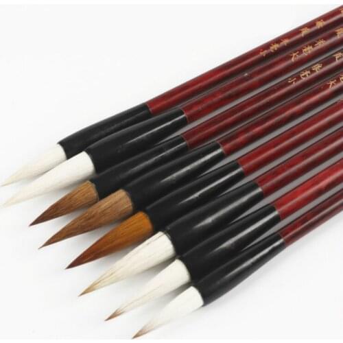 Wolf Hair Calligraphy Pen Set Chinese Landscape Ink Painting Woolen Hair Brushes 3pcs Chinese Calligraphy Writing Brushes