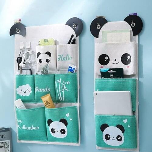 3/8 Pockets Wall Hanging Storage Bag Cartoon Door Hanging Organizer Multi-Grid Sundries Sorting Bag Bathroom Cosmetic Organizer