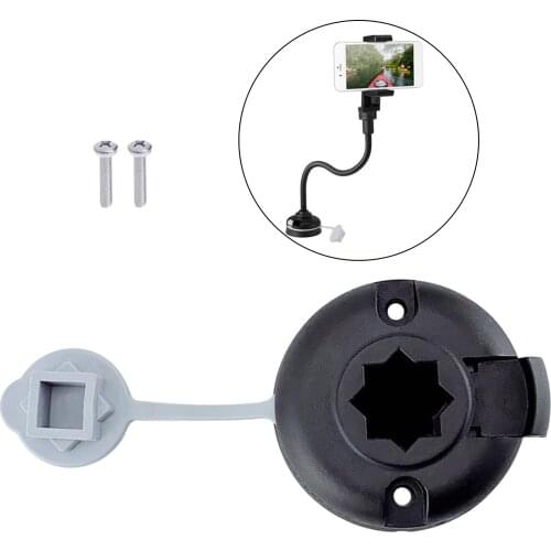Kayak Nylon Fishing Rod Holder Round Shape Mount Base Support Corrosion Proof Fishing Kit Accessory Kayak Black