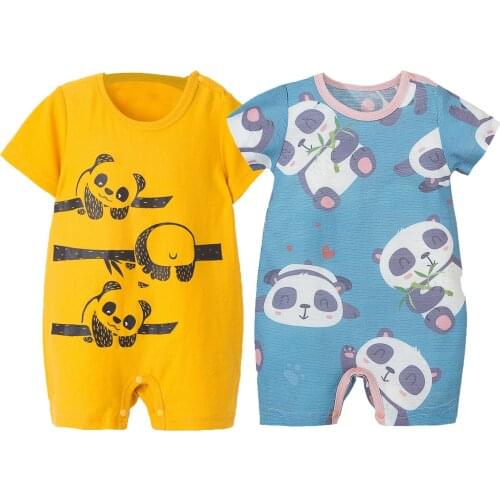 New Summer Baby Boys Romper Animal style Short Sleeve infant rompers Jumpsuit Panda Baby Rompers Newborn Clothes Kids clothing