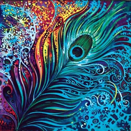 New 5D DIY Full Square Round Resin Diamond Painting "Peacock feather" 3D Embroidery Rhinestone Cross Stitch Home Decor Gift