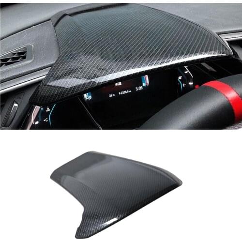 1PCS Dashboard Cover Trim Visor Carbon Fiber ABS For Honda Civic Hatchback 2016-2021