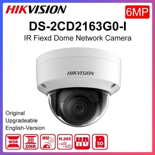 Original Hikvision Dome ip Camera DS-2CD2163G0-I 6MP Outdoor WDR IR Range 30m Support PoE Hik-connect app CCTV Camera SD Card