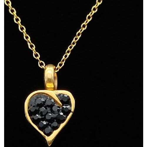 Simple Personality Heart Shaped Perfume Bottle Necklace Zircon Stainless Steel Necklace Womens Fashion Sweet Love Jewelry