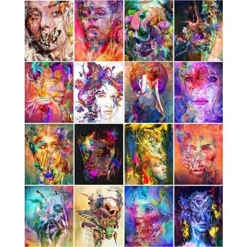 Character abstraction Frameless DIY Painting By Numbers Colorful Pictures By Numbers On Canvas Animals Home Decoration