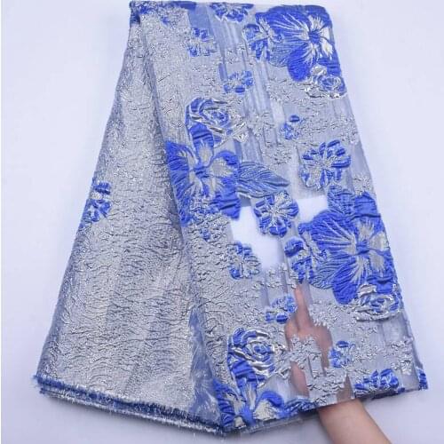 Silvered African Blue Lace Fabric 2020 High Quality French Lace Fabric With Sequins Nigerian Mesh Lace Fabrics For Dresses S1880