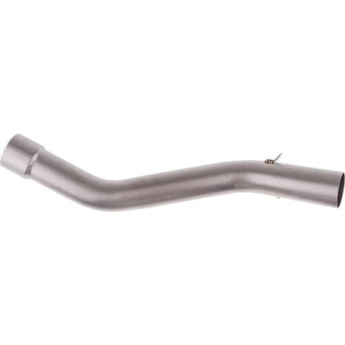 Silver Exhaust Muffler Middle Link Tube For Kawasaki ZX-10R 2008-2017 New
