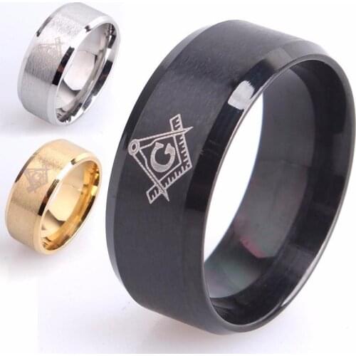 Stainless steel Titanium ring for women and men ringen masonic pin rings
