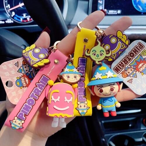 Cute Anime 3D Character Keychain Cartoon Figure Doll Resin Key Chain for Women Couple Kids Car Bag Key Holder Jewelry Gift