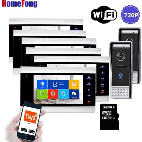 [Wide Angle 720P]Homefong 7 Inch Wireless Video Door Phone Doorbell Camere Door Access Control System Room to Room Call Transfer