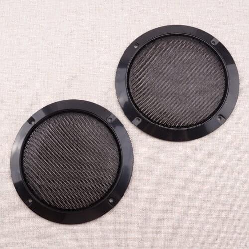 2Pcs/Set Black Circle Speakers Cover Steel Mesh Audio Subwoofer Grill Protector with Mounting Screws Universal