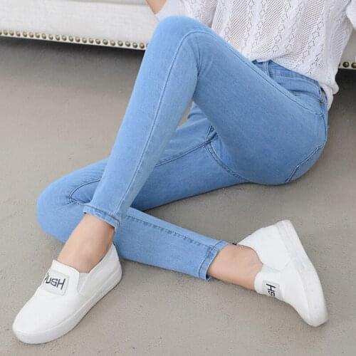 New Slim Jeans Women Skinny High Waist High Elastic Jeans Woman Denim Pencil Pants Stretch Waist Women Jeans Long Pants