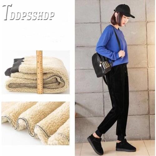 2019 Thick Winter Plus Size Women Pants Bf Style Sweatpants Harem Trousers