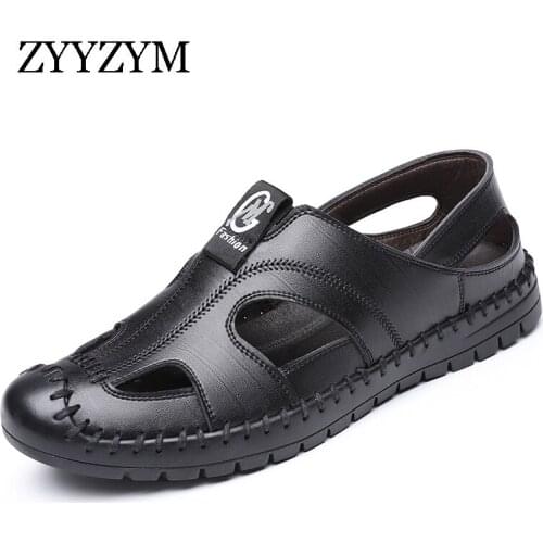 ZYYZYM Men's Leather Sandals