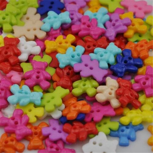 100pcs Mixed Color Bear Nylon Buttons Fit Sewing Or Scrapbook 20*16 MM PT97