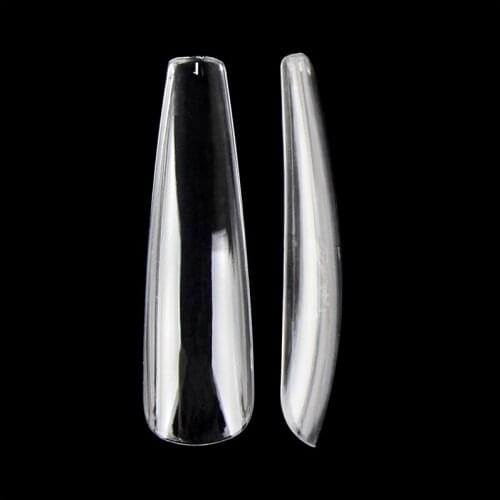 240pcs XXL Extra Long Fake Nails Full Cover Tapered Coffin False Nail Tips Extention Salon Manicure Fingernail DIY Supply