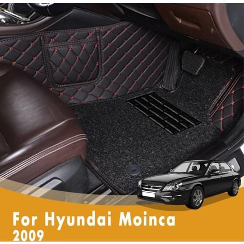 RHD Car Floor Mats For Hyundai Moinca 2009 Luxury Double Layer Wire Loop Car Accessories Decoration Foot Pads Custom Carpets