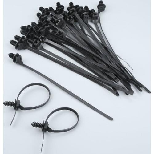 20PCS Car Wire Tie Clip Releasable Wrap Cable Fastening Clips Self-locking Plastic Zip Tie Fit for All Cars Mount Tie Nylon
