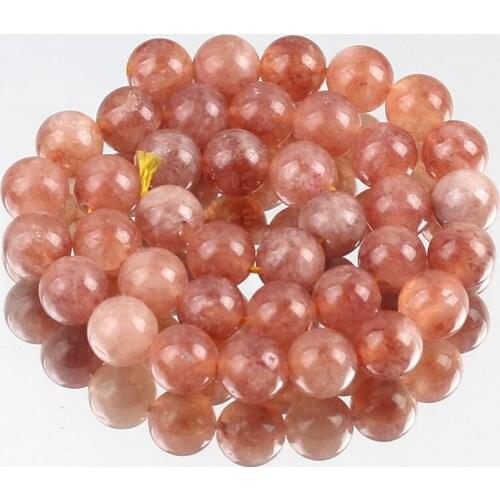 Natural Stone Red Strawberry Angelite Crystal Round Loose Spacer Beads For Jewelry Making DIY Bracelet Necklace 6/8/10mm