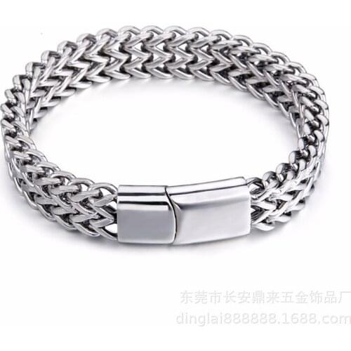 Trend Accessories Titanium Steel Bracelet Overbearing MenS Bracelet Stainless Steel Braided Positive And Negative Chain Magnet
