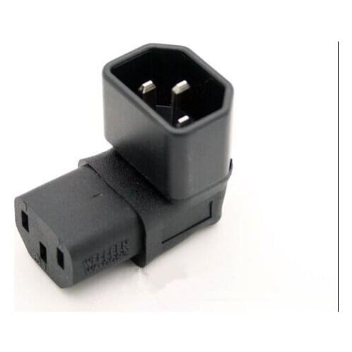 Black Copper 10A 16A 250V 90 degree elbow Standart IEC320 C14 male to C13 female UPS PDU APC adaptor plug convert socket