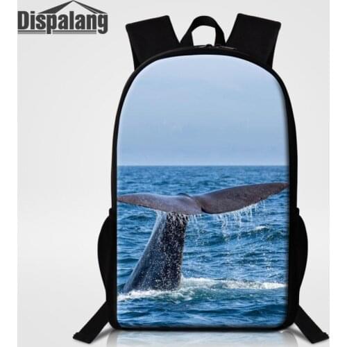 Dispalang Brand Fashion Women Backpack Whale Animal Print School Bags for Teenager Kids Casual Shoulder Bags Mochila rucksack