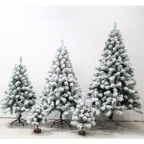 Artificial Christmas Tree Pine White Big Nordic Flocking 2021 New Year Decoration Led Door Wall Ornaments Souvenirs Scenes Decor