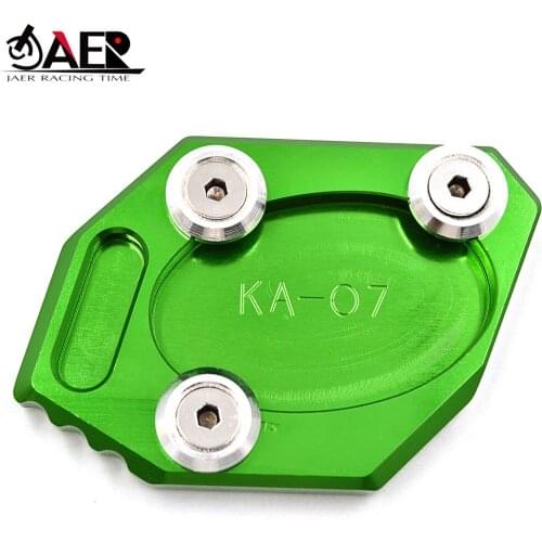 JAER CNC Motorcycle Extension Plate Pad Enlarger Kickstand Sidestand For Kawasaki Ninja 300 ZX300R 13-15 Ninja250 ZX250R 13-16