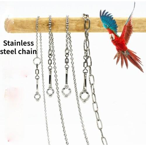 Parrot Foot Ring Foot Chain Stainless Steel Bird Chain Opening Buckle Stand Supplies Birdcage Accessories Size Birds Parts