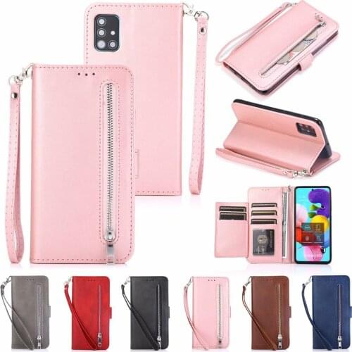 Leather Zipper A51 A71 A70 A50 A21 A41 Case For Samaung Galaxy S20 Ultra S10 S9 S8 Plus S7 Note 8 9 10 A11 A40 A30 A20 A10 Cover