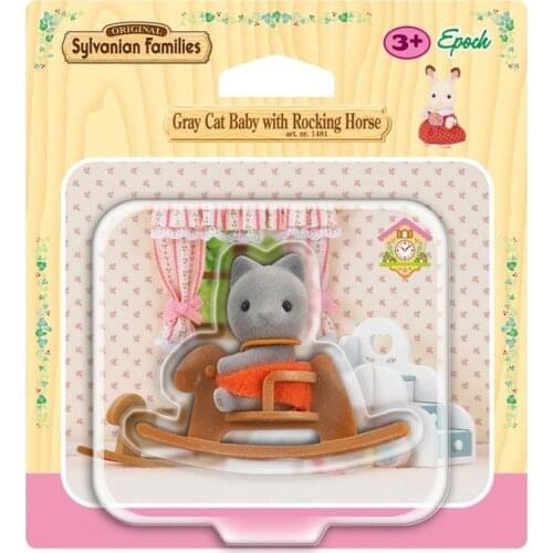 Sylvanian Families Cat Baby And Rocking Horse