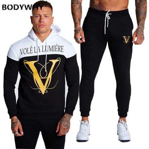 Men Sweatsuits 2 Piece Set Sport Wear Gym Clothes Ropa Para Hombre Casual Sweatpants 2020 Set Sport Suit Training Suit Clothes