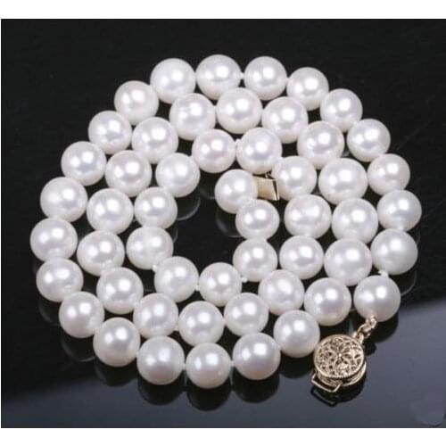 New Arrival Favorite Pearl Necklace Natural White Color Cultured Freshwater Pearl Necklace Fine Jewelry Wedding Party Lady Gift