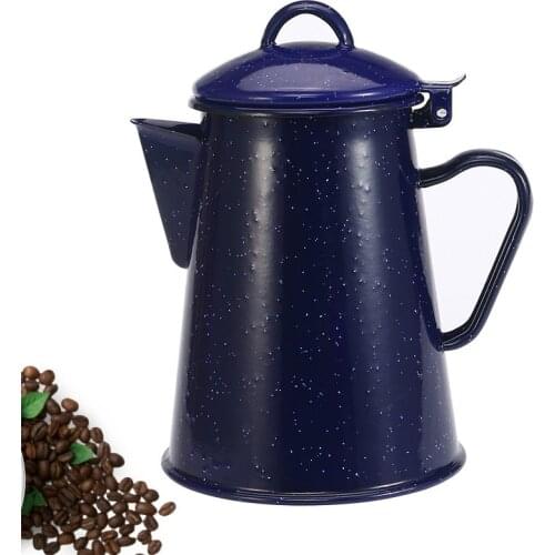 New art coffee pot enamel coffee pot high quality handmade tea kettle teapot retro home decoration starry blue teapot
