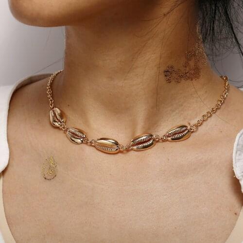 Bohemia Shell Choker Necklaces Animal Shape Conch Starfish Shell Necklace Metal Sexy Chocker Boho Neckless Women Jewelry Gift